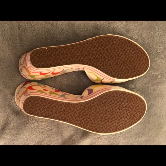 Coach monogram multicolored wedge shoes - Picture 4 of 5